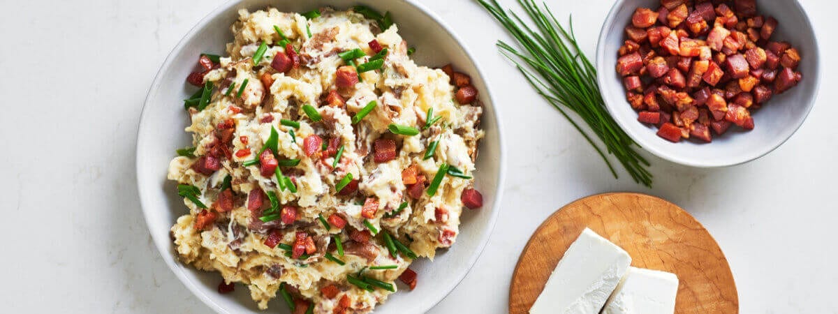 Cream Cheese, Chive, and Pancetta Mashed Potatoes