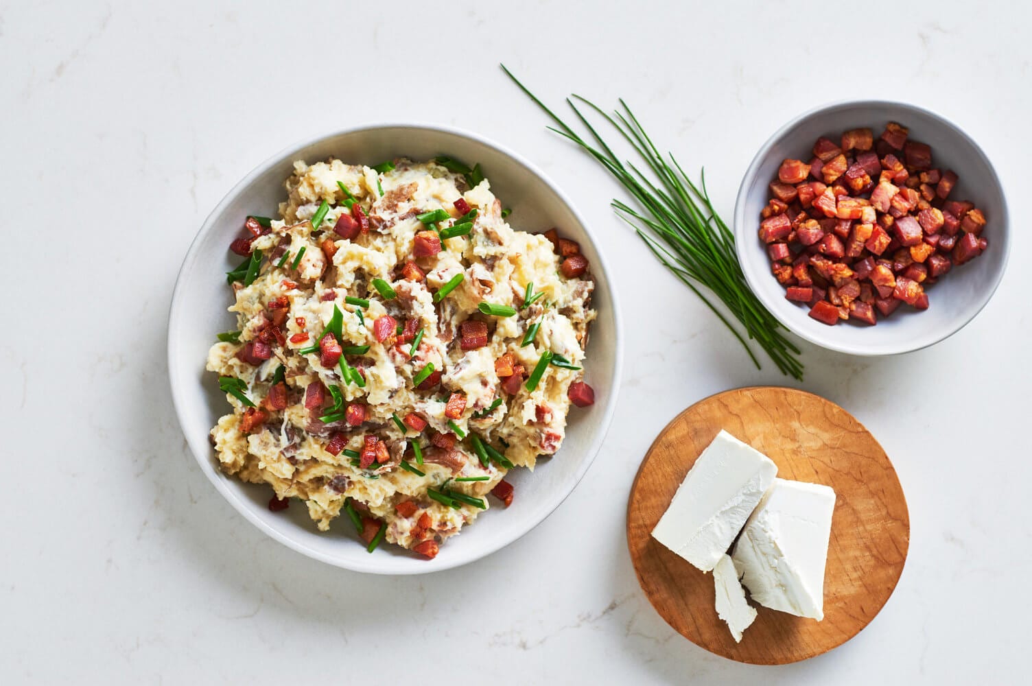 Cream Cheese, Chive, and Pancetta Mashed Potatoes