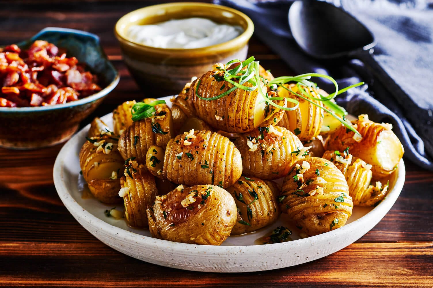 Garlic Thyme Hasselback Potatoes