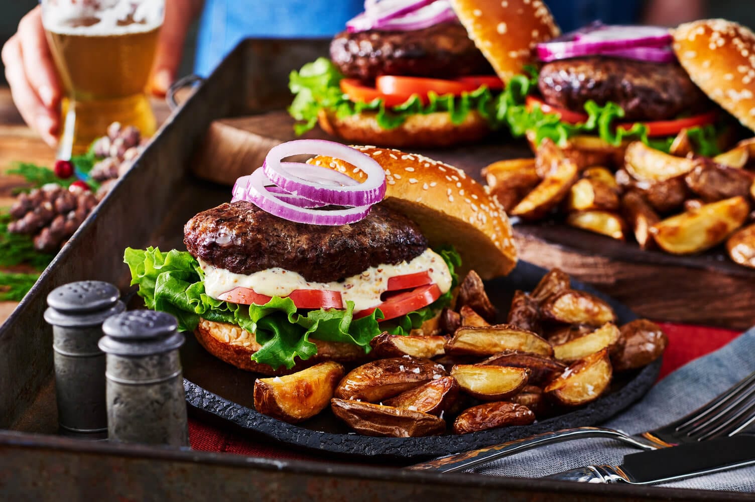 Burgers and Mini Wedges