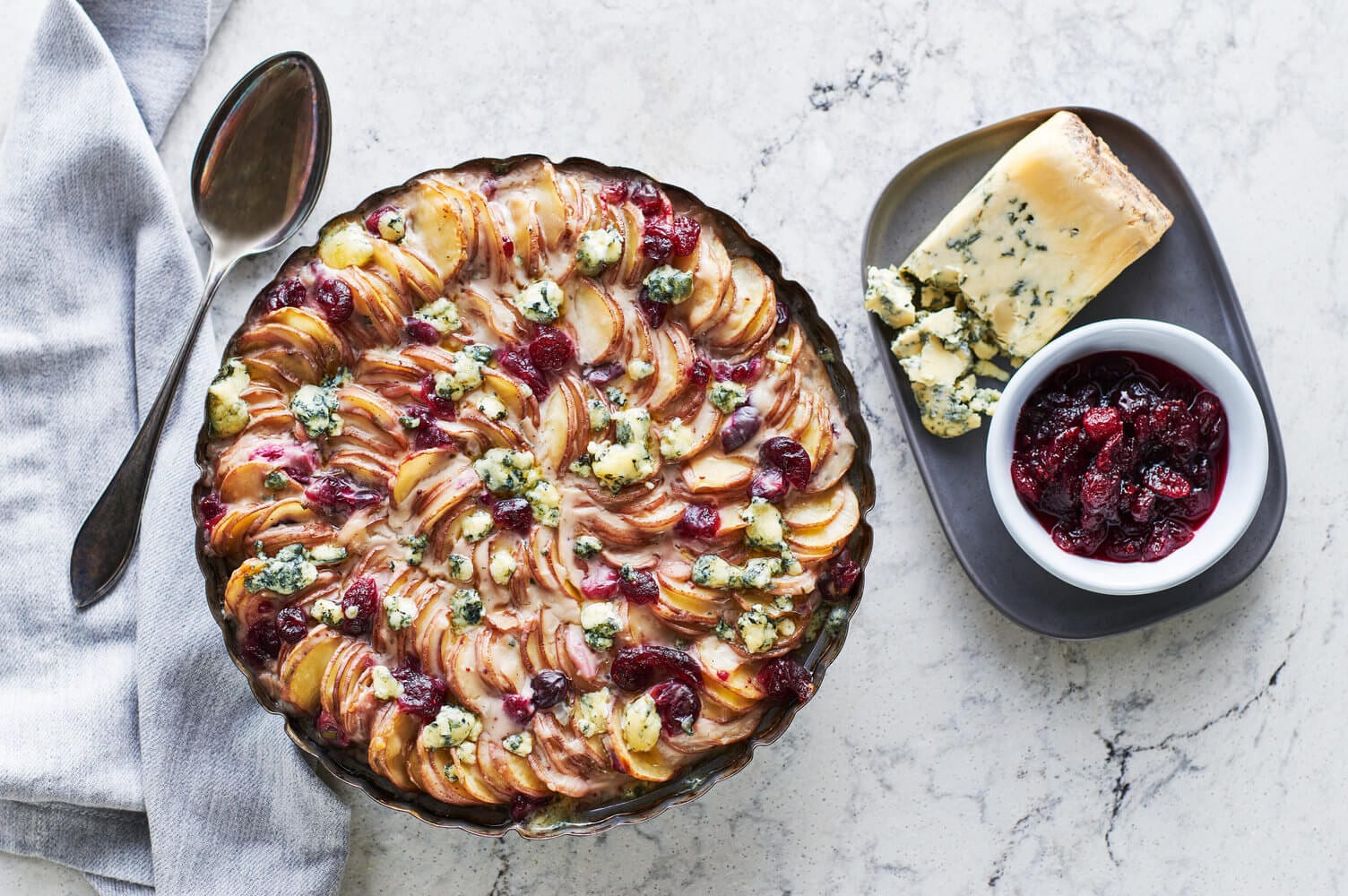 Cranberry and Stilton Scalloped Potatoes