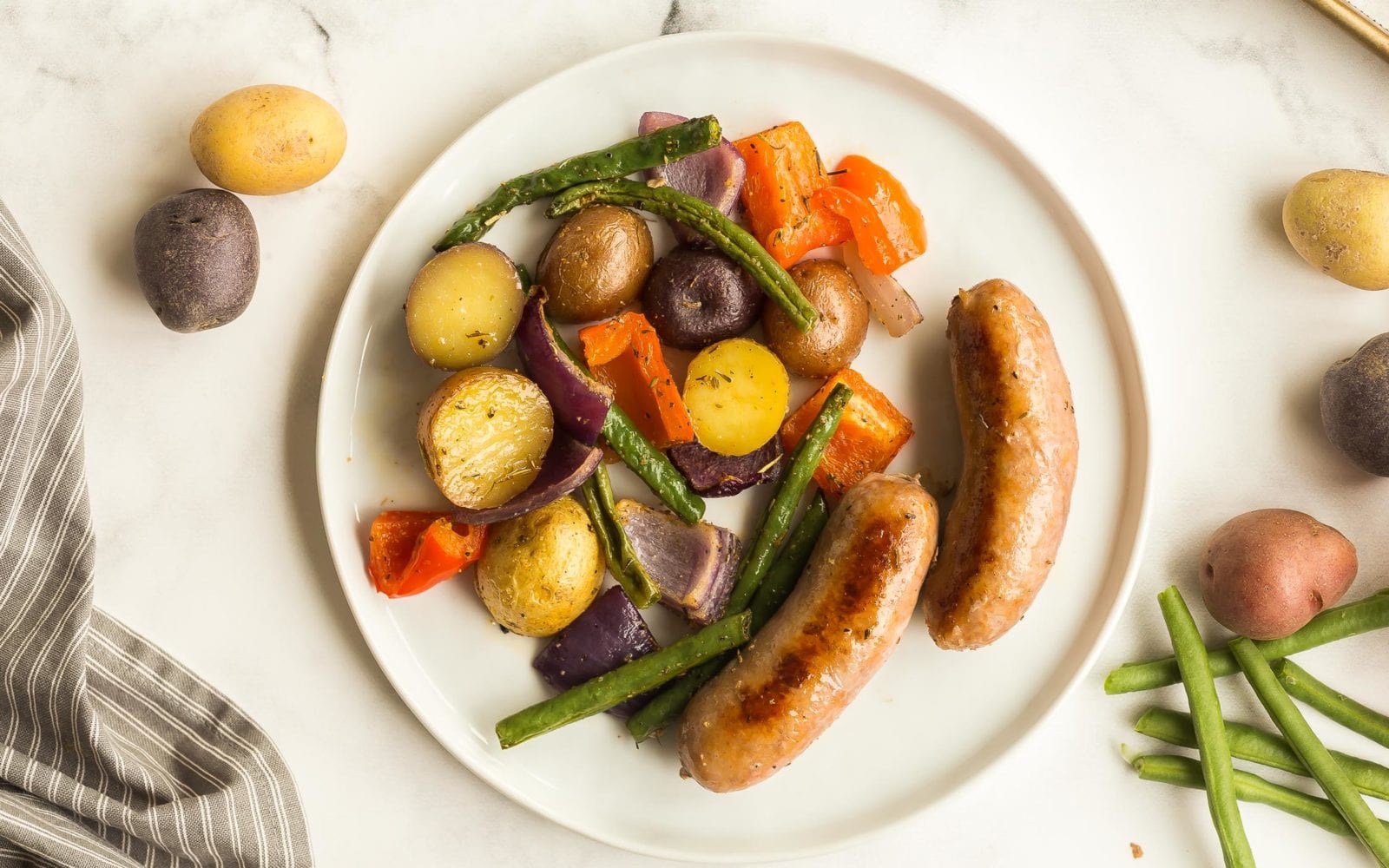 Sheet Pan Sausages and Potatoes