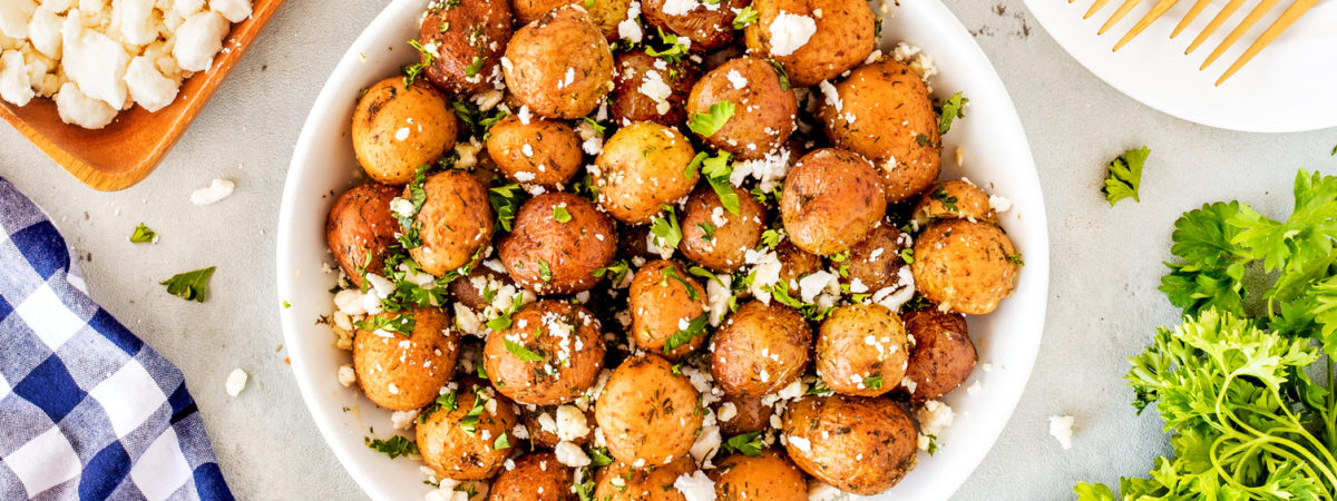 Easy Lemon Feta Mediterranean Potatoes