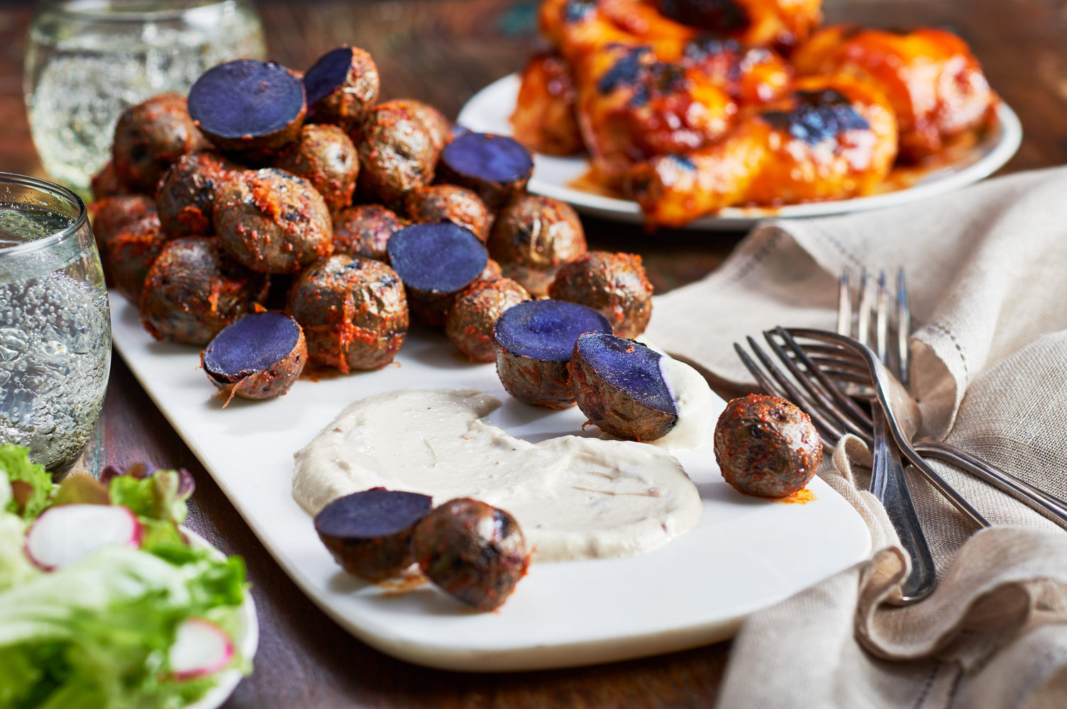 Barbecue Potatoes with Lime, Chili, and Yogurt