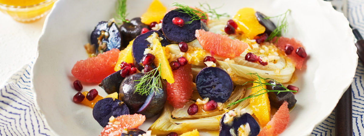 Salade de fenouil et de pommes de terre avec une vinaigrette à l’orange